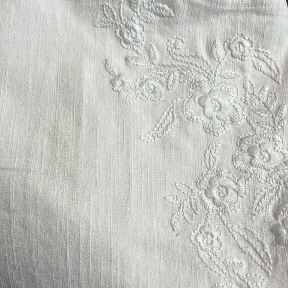 ALFRED DUNNER Capri Pants 22W White Slimming Stretch Blue Bayou Mid Rise Plus - Picture 11 of 15